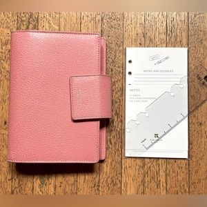 Kate Spade Personal Size Planner Pink Pebbled Leather